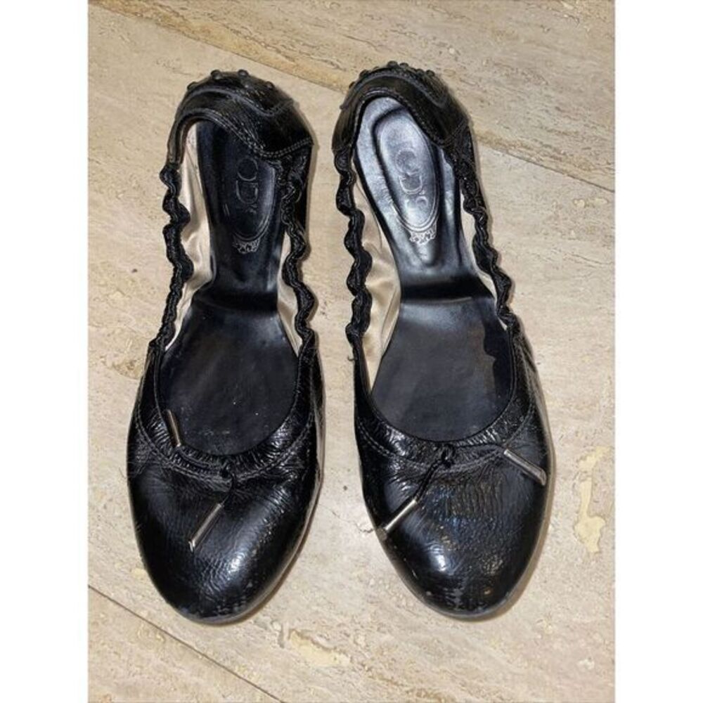 Womens JP TODS Black Ballet Flats/Shoes 39 Made In Italy